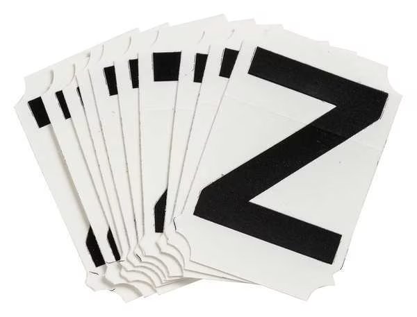 Letter Label, Z, 2-3/4in.Hx1-7/8in.W, PK10, BRADY, Mfr# 8210-Z