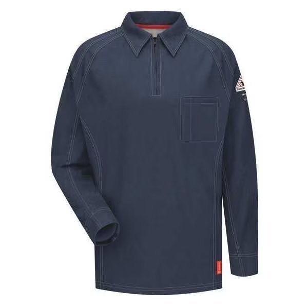 FR Polo Shirt, Dark Bl, 3XL, Long, Zipper, Vf Imagewear, Mfr#: QT12DB LN 3XL