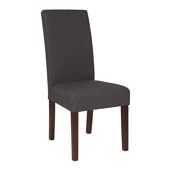 Gray Fabric Parsons Chair with Mahogany Legs, FLASH FURNITURE, Mfr# QY-A37-9061-GY-GG