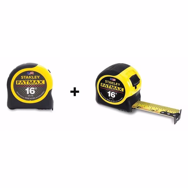 16 ft Tape Measure, 1 1/4 in Blade, STANLEY, Mfr# 70-455A