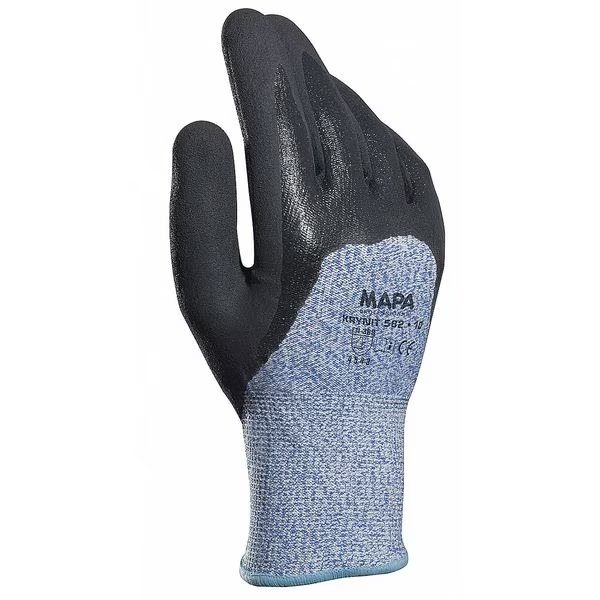 Cut Resistant Gloves, Size 8, Blue/Blk, PR, MAPA, Mfr# 582