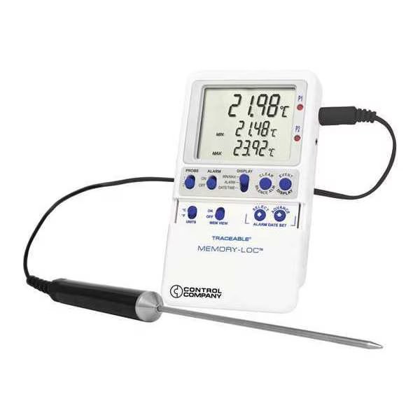Digital Data Logging Thermometer, Memory-Loc™ with Stainless Steel Probe Style, Traceable, Mfr#: 6445