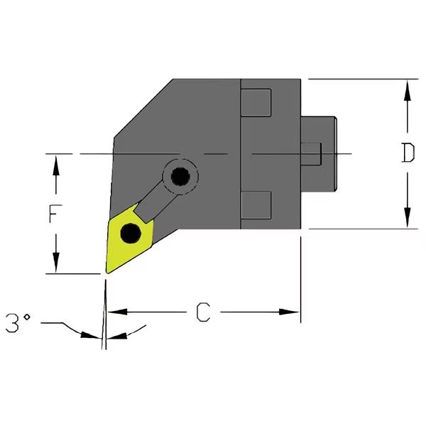 Indexable Cutting Head Unit, MH24 MDUNR3-CFT, 1-5/8 in L, Steel, 55 Degrees  Diamond Insert Shape, Ultra-Dex Usa, Mfr#: MH24 MDUNR3-CFT
