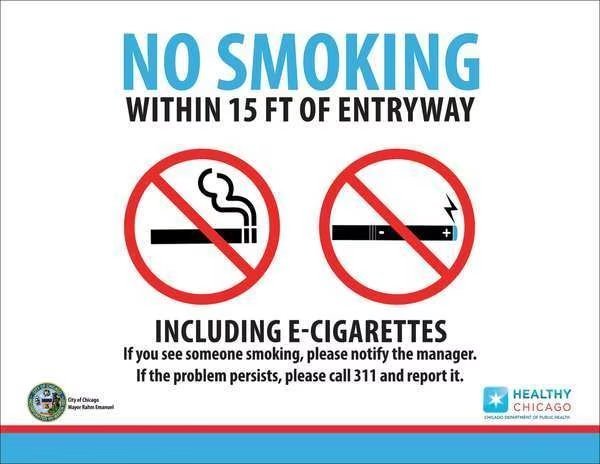 No E-Cigarette Smoking Sign, Illinois, 7