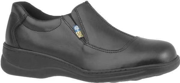 Size 7 Women's Loafer Shoe Steel Work Shoe, Black, MELLOW WALK, Mfr# 4085 : 7E