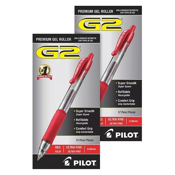 Pen, Gel, G2, Ultra Fine, Rd, PK24, G2, Mfr#: 31279BD