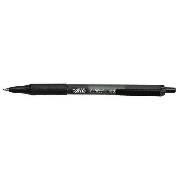 Pen, Softfeel, Bp, Rt, Med, Bk, PK12, Bic, Mfr#: SCSM11BK