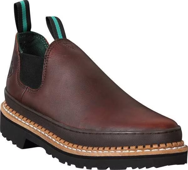 Size 13 Men's Loafer Shoe Steel Work Shoe, Soggy Brown, GEORGIA BOOT, Mfr# GS262