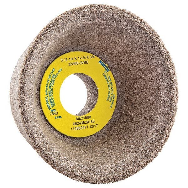Flaring Cup Toolroom Wheel, 3 in. dia., NORTON ABRASIVES, Mfr# 66243529183
