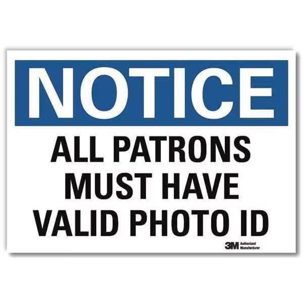 Notice Sign, 10 in H, 14 in W, Reflective Sheeting, Horizontal Rectangle, English, U5-1052-RD_14X10, LYLE, Mfr# U5-1052-RD_14X10
