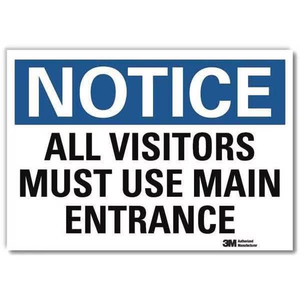 Notice Sign, 10 in H, 14 in W, Reflective Sheeting, Horizontal Rectangle, English, U5-1067-RD_14X10, LYLE, Mfr# U5-1067-RD_14X10