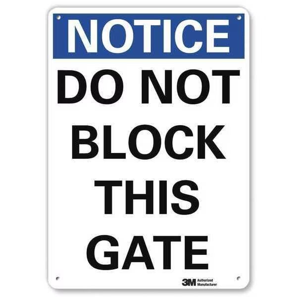 Notice Sign, 14 in H, 10 in W, Aluminum, Vertical Rectangle, English, U5-1126-NA_10x14, LYLE, Mfr# U5-1126-NA_10x14