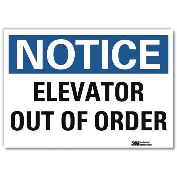 Notice Sign, 10 in H, 14 in W, Reflective Sheeting, Horizontal Rectangle, English, U5-1173-RD_14X10, LYLE, Mfr# U5-1173-RD_14X10