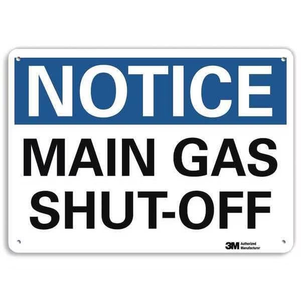 Notice Sign, 10 in H, 14 in W, Horizontal Rectangle, English, U5-1315-RA_14X10, LYLE, Mfr# U5-1315-RA_14X10