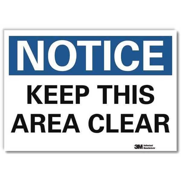 Notice Sign, 5 in H, 7 in W, Reflective Sheeting, Horizontal Rectangle, English, U5-1294-RD_7X5, LYLE, Mfr# U5-1294-RD_7X5