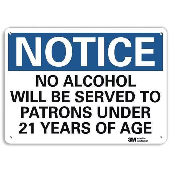 Notice Sign, 10 in H, 14 in W, Plastic, Horizontal Rectangle, English, U5-1342-NP_14X10, Lyle, Mfr#: U5-1342-NP_14X10