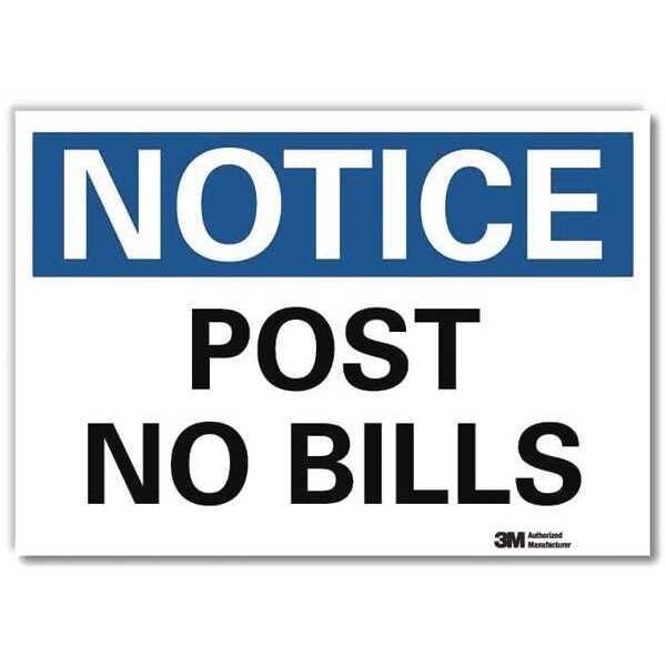 Notice Sign, 7 in H, 10 in W, Reflective Sheeting, Vertical Rectangle, English, U5-1465-RD_10X7, LYLE, Mfr# U5-1465-RD_10X7