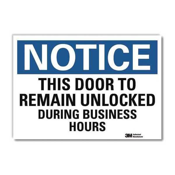 Notice Sign, 10 in H, 14 in W, Reflective Sheeting, Horizontal Rectangle, English, U5-1554-RD_14X10, Lyle, Mfr#: U5-1554-RD_14X10