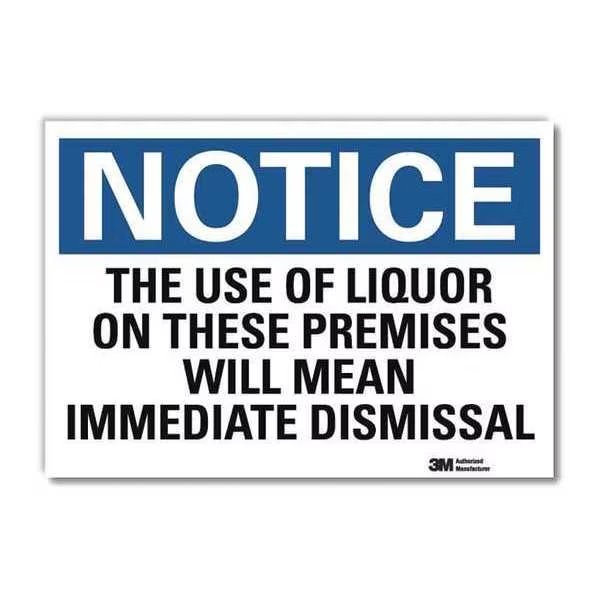 Notice Sign, 5 in H, 7 in W, Reflective Sheeting, Horizontal Rectangle, English, U5-1540-RD_7X5, LYLE, Mfr# U5-1540-RD_7X5