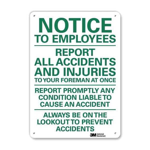 Notice Sign, RecycldReflecAlum, 7inWx10inH, U5-1572-RA_7X10, LYLE, Mfr# U5-1572-RA_7X10