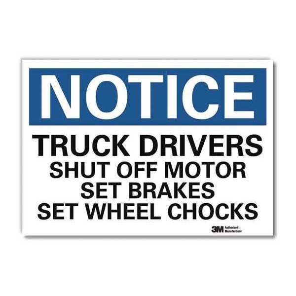 Notice Sign, 10 in H, 14 in W, Reflective Sheeting, Horizontal Rectangle, English, U5-1581-RD_14X10, LYLE, Mfr# U5-1581-RD_14X10