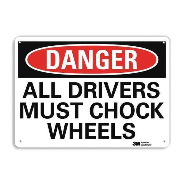 Danger Sign, 7 in H, 10 in W, Plastic, Vertical Rectangle, English, U3-1101-NP_10X7, LYLE, Mfr# U3-1101-NP_10X7