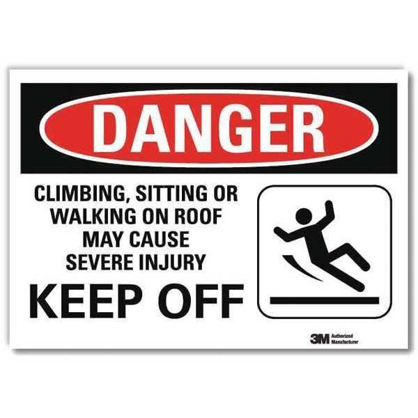 Danger Sign, 7 in H, 10 in W, Reflective Sheeting, Vertical Rectangle, English, U3-1179-RD_10X7, LYLE, Mfr# U3-1179-RD_10X7