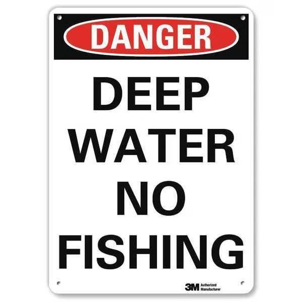Danger Sign, 10 in H, 10 in W, Aluminum, Vertical Rectangle, English, U3-1291-RA_10X14, LYLE, Mfr# U3-1291-RA_10X14