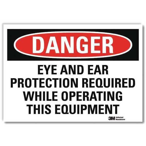 Danger Sign, Self-Adhesv Mount, 7inWx5inH, U3-1444-RD_7X5, LYLE, Mfr# U3-1444-RD_7X5
