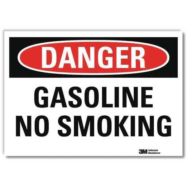 Danger No Smoking Sign, 5 in H, 7 in W, Reflective Sheeting, Horizontal Rectangle, U3-1533-RD_7X5, Lyle, Mfr#: U3-1533-RD_7X5