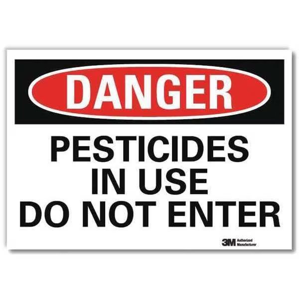 Danger Sign, 5 in H, 7 in W, Horizontal Rectangle, English, U3-1915-RD_7X5, LYLE, Mfr# U3-1915-RD_7X5