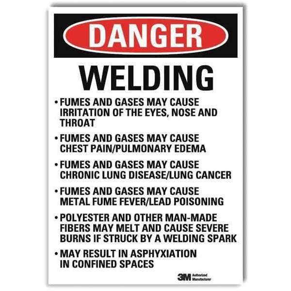Danger Sign, 7 in Height, 5 in Width, Reflective Sheeting, Vertical Rectangle, English, LYLE, Mfr# U3-2075-RD_5X7