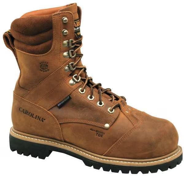 Work Boots, Mens, 11, EEE, 8inH, Brown, PR, CAROLINA SHOE, Mfr# CA7921