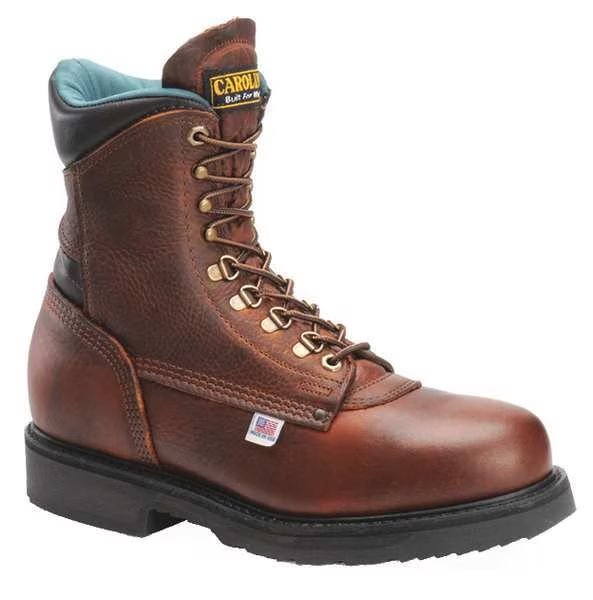 Size 15 Men's 8 in Work Boot Steel Work Boot, Brown, CAROLINA SHOE, Mfr# 1809