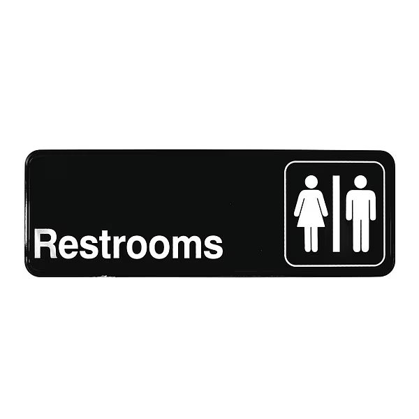 Compliant Plst Sign, Wo/Men Rstrms, 3