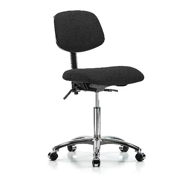 Chair, Fab, Med Bench, Chr Tilt Casters, Blk, Blue Ridge Ergonomics, Mfr#: BR-FMBCH-CR-T1-A0-NF-CC-F42