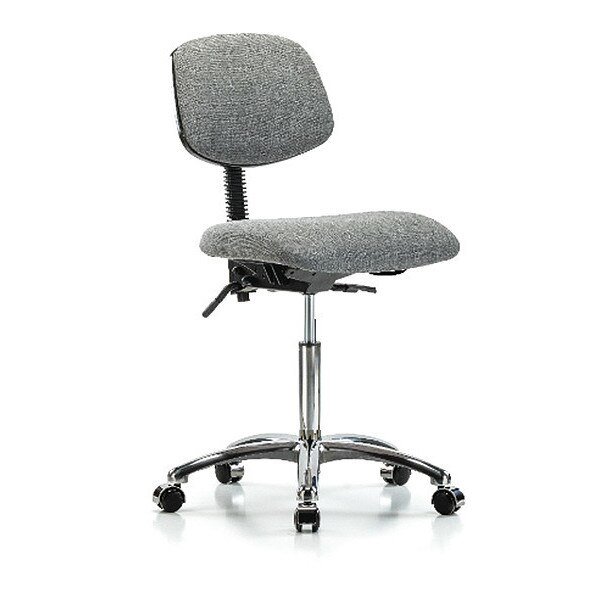 Chair, Fab, Med Bench, Chr Tilt Casters, Gry, BLUE RIDGE ERGONOMICS, Mfr# BR-FMBCH-CR-T1-A0-NF-CC-F44