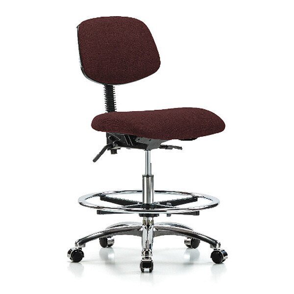 Chair, Fab, Med Bench, Chr CF Casters, Bur, BLUE RIDGE ERGONOMICS, Mfr# BR-FMBCH-CR-T0-A0-CF-CC-F41