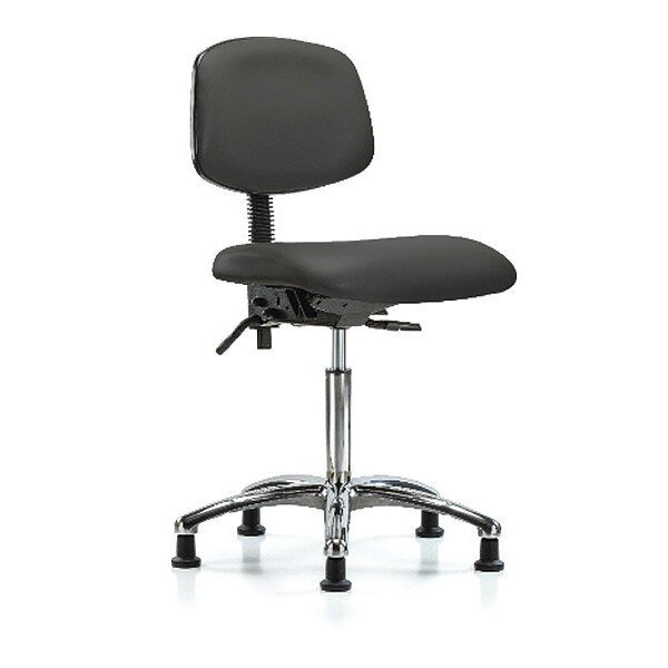 Chair, Vinyl, Med Bench, Chrome Glides, Gry, BLUE RIDGE ERGONOMICS, Mfr# BR-VMBCH-CR-T0-A0-NF-RG-8605