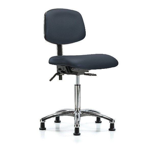 Chair, Vinyl, Med Bench, Chrome Glides, Nav, BLUE RIDGE ERGONOMICS, Mfr# BR-VMBCH-CR-T0-A0-NF-RG-8582