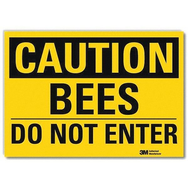 Safety Sign, Bees Do Not Enter, 14in.W, LYLE, Mfr# U4-1079-RD_14X10