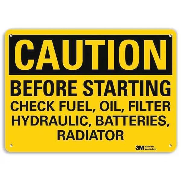 Reflective  Maintenance Sign, 10 in Height, 14 in Width, Plastic, Horizontal Rectangle, English, LYLE, Mfr# U4-1082-RA_14X10