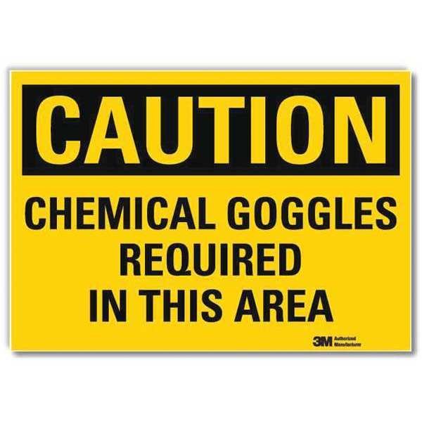 Safety Sign, Chemical Goggles, 10in.W, Lyle, Mfr#: U4-1112-RD_10X7