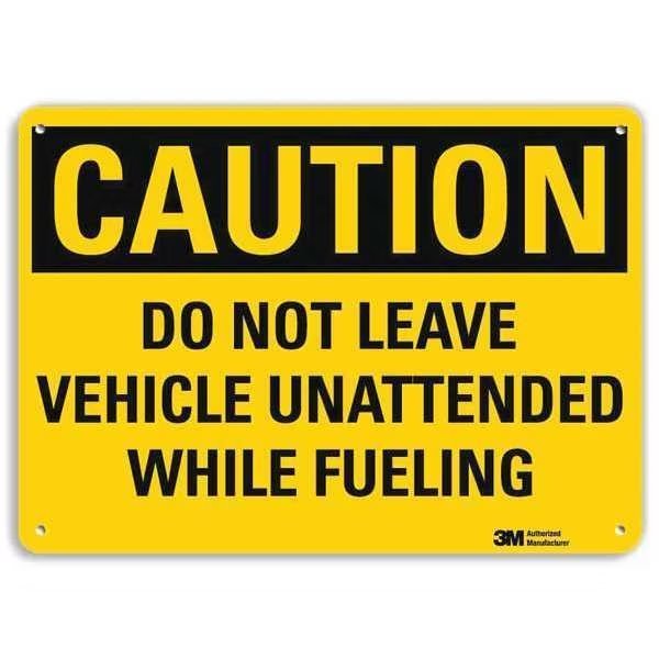 Caution Sign, 10 in H, 14 in W, Plastic, Horizontal Rectangle, English, U4-1183-NP_14X10, LYLE, Mfr# U4-1183-NP_14X10