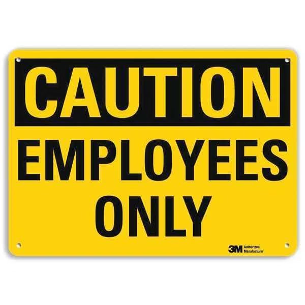 Safety Sign, Employees Only, 7in.H, LYLE, Mfr# U4-1258-RA_10X7