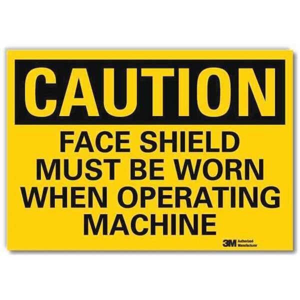 Safety Sign, Face Shield Worn, 10in.W, LYLE, Mfr# U4-1297-RD_10X7