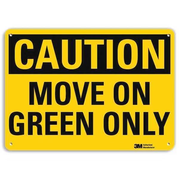 Caution Sign, 10 in H, 14 in W, Aluminum, Horizontal Rectangle, English, U4-1536-NA_14x10, LYLE, Mfr# U4-1536-NA_14x10