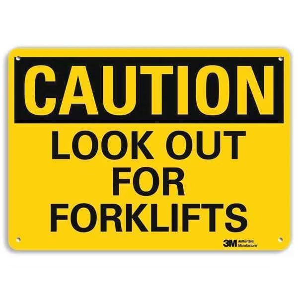 Caution Sign, 10 in H, 14 in W, Aluminum, Horizontal Rectangle, English, U4-1508-NA_14x10, Lyle, Mfr#: U4-1508-NA_14x10