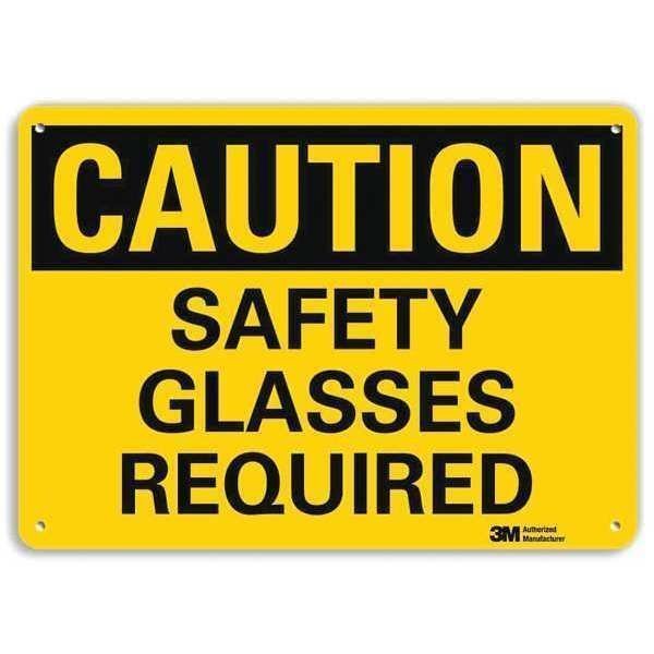 Safety Sign, Safety Glasses Required, 7inH, LYLE, Mfr# U4-1648-RA_10X7