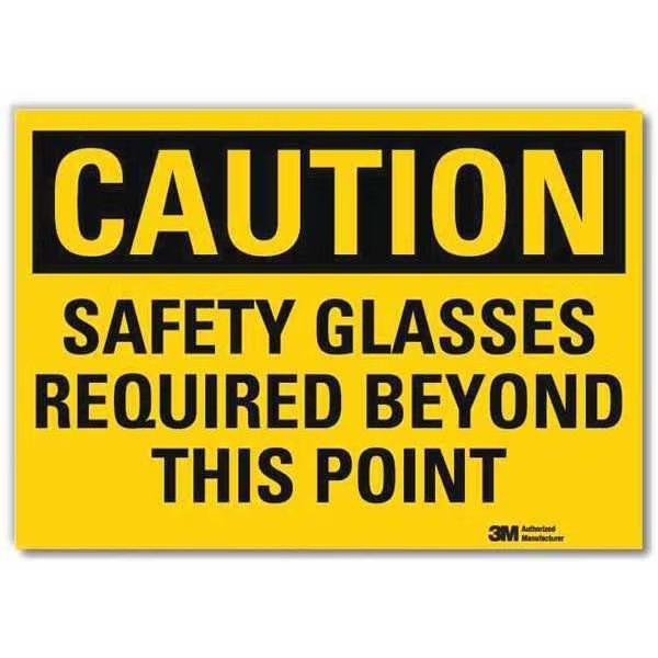 Safety Sign, Safety Glasses, 7inH x 10inW, LYLE, Mfr# U4-1649-RD_10X7